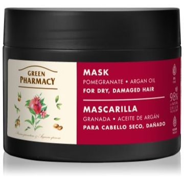Green Pharmacy Argan Oil & Pomegranate Care Mask masca intensiva pentru par deteriorat Green Pharmacy Argan Oil & Pomegranate Care Mask masca intensiva pentru par deteriorat