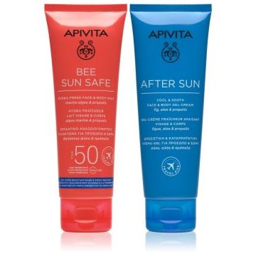 Apivita Bee Sun Safe Beach Essentials set cadou plaja SPF 50 Apivita Bee Sun Safe Beach Essentials set cadou plaja SPF 50