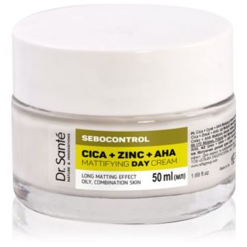 Dr. Santé Sebocontrol Cica + Zinc + AHA crema de zi matifianta pentru ten gras Dr. Santé Sebocontrol Cica + Zinc + AHA crema de zi matifianta pentru ten gras