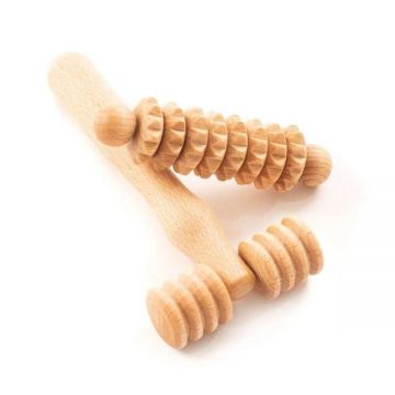 Set de Masaj din Lemn Natural - Derma Mini Roller pentru Fata, Gat, Brat, Mana si Umeri, Natur - Tuuli, 1 set Set de Masaj din Lemn Natural - Derma Mini Roller pentru Fata, Gat, Brat, Mana si Umeri, Natur - Tuuli, 1 set