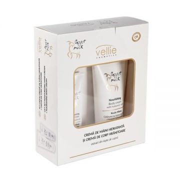Set ingrijire corporala Crema de corp 200ml + Crema de maini 100ml, Vellie Goat Set ingrijire corporala Crema de corp 200ml + Crema de maini 100ml, Vellie Goat