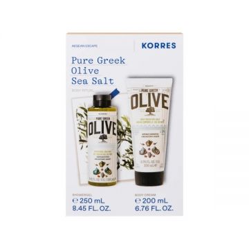 Pachet Pure Greek Olive Sea Salt Gel de dus 250ml + Crema de corp 200ml, Korres Pachet Pure Greek Olive Sea Salt Gel de dus 250ml + Crema de corp 200ml, Korres